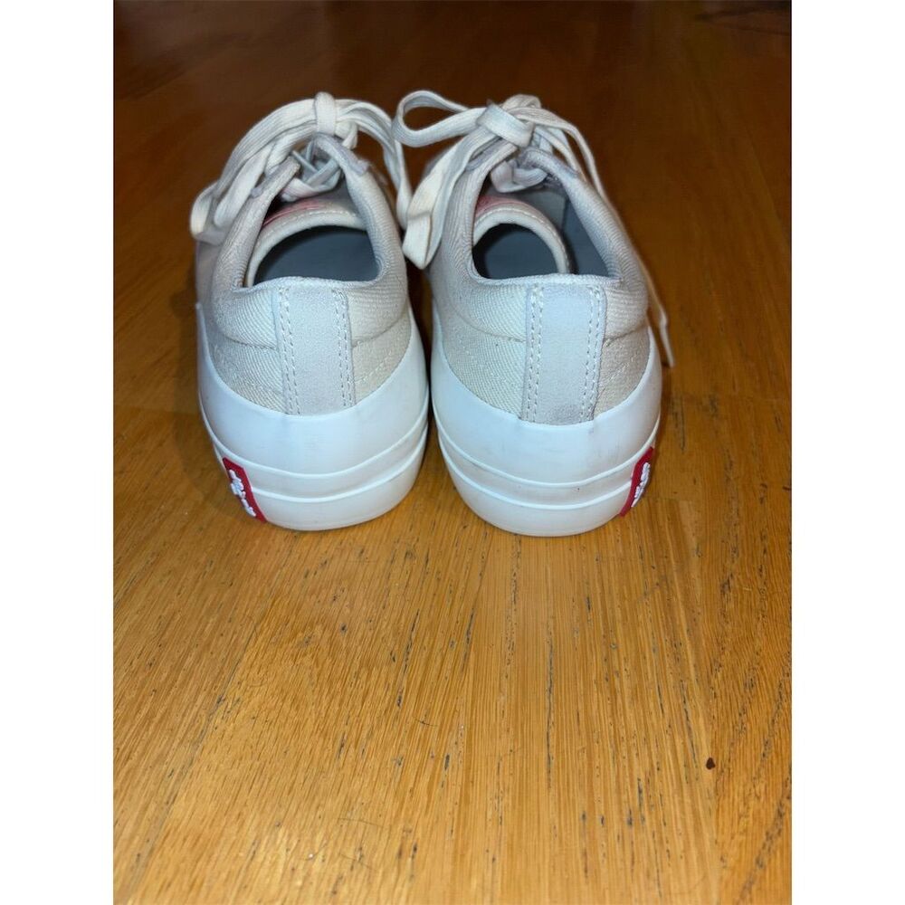 Levi's Women's Beige Canvas Sneakers Size 9 Standard Casual Lace-Up Shoes - Picture 4 of 11